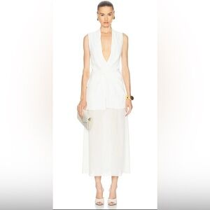 BRANDON MAXWELL Silk Sutton Dress in Ivory Size 12 NWT
